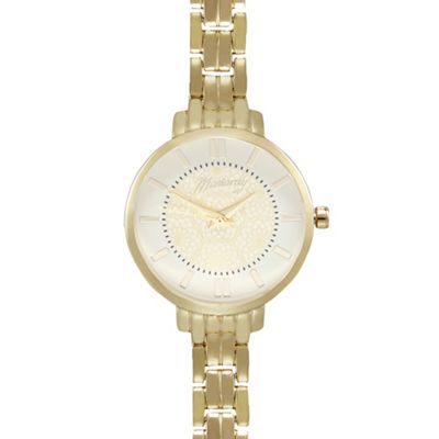 Ladies gold plated spiral dial analogue watch